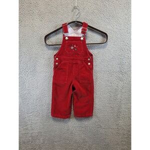 Talbots Kids Overalls 18M Red Corduroy Sports Embroidery‎ Soccer Baseball Retro